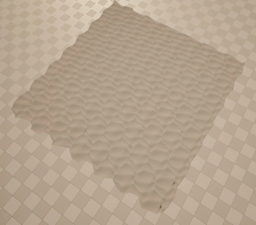 A test plane covered in a regular pattern of small dimples instead of a wave